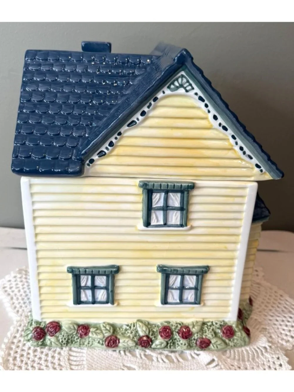 Vintage Cracker Barrel Victorian House Cookie Jar 1998 Ceramic Cottage Kitchen C